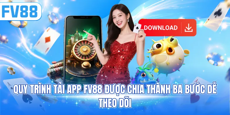 Quy trình tải app FV88 được chia thành ba bước dễ theo dõi